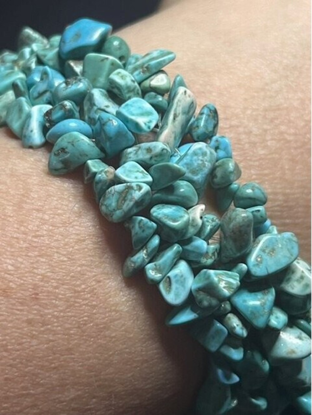 B6173 Magnesite Faux turquiose Stretch Bracelet Multi-Strand Gemstone bohoemian
